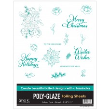 Gina K. Designs - POLY-GLAZE Foiling Sheets - Holiday Floral