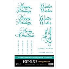 Gina K. Designs - POLY-GLAZE Foiling Sheets - Holiday Floral Greetings