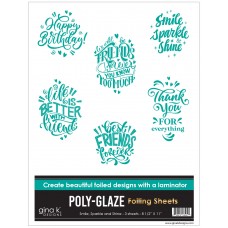 Gina K. Designs - POLY-GLAZE Foiling Sheets - Smile, Sparkle and Shine