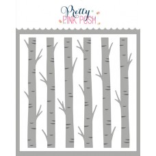 Pretty Pink Posh - Layered Birch Trees Stencil